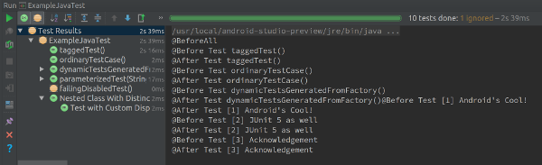 JUnit5 from Android Studio